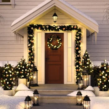 Novogodišnji ukrasni veštački venac KMK50-1